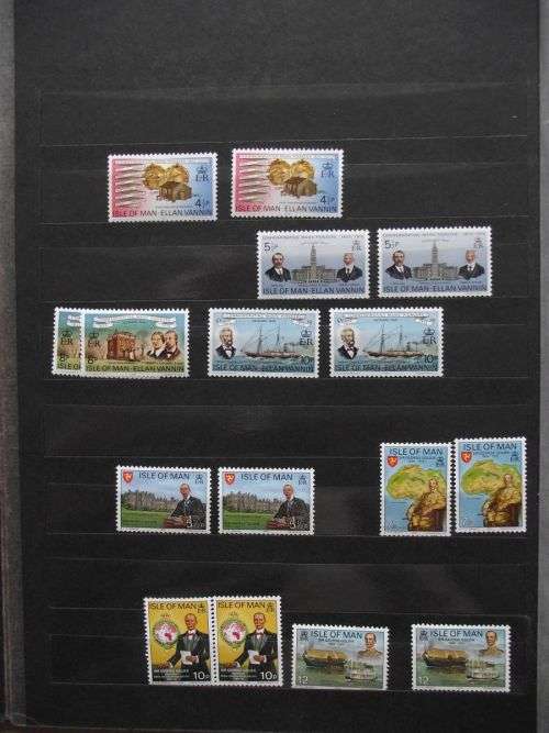 GREAT BRITAIN ISLE OF MAN MINT NEVER HINGED LOT 9 PAGES
