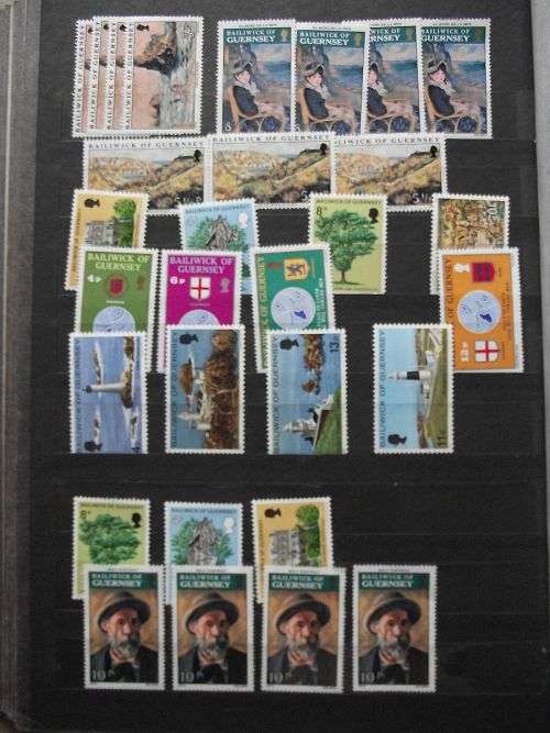 GREAT BRITAIN QE II JERSEY & GUERNSEY MINT NEVER HINGED LOT ON 10 PAGES