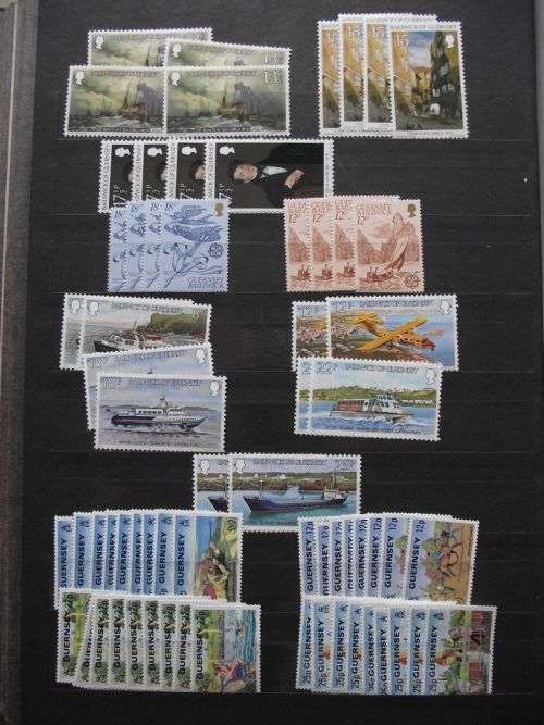 GREAT BRITAIN QE II JERSEY & GUERNSEY MINT NEVER HINGED LOT ON 10 PAGES