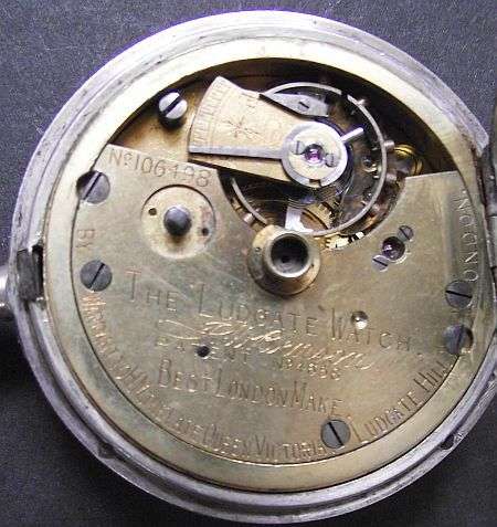 VINTAGE 1902 J.W BENSON SILVER LUDGATE POCKET WATCH WITH KEY - NOT WORKING