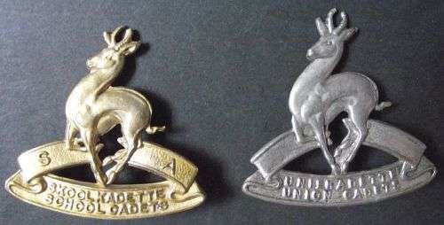 SOUTH AFRICA CADETS x 2 DIFFERENT CAP BADGES