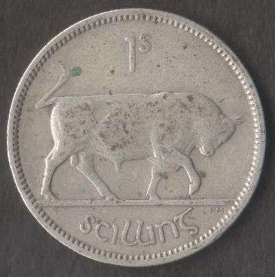 1939 IRELAND 1 SHILLING SILVER COIN