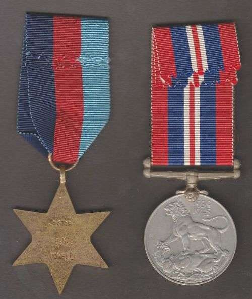 WORLD WAR TWO 1939-45 STAR&WAR MEDAL TO A SERGEANT IN THE SOUTH AFRICAN ARTILLERY & SERVICE PAPRES