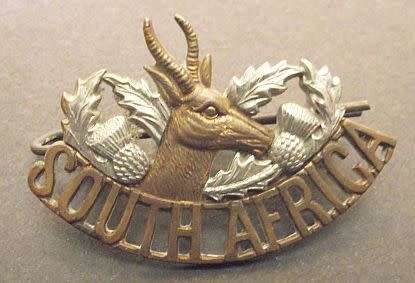 1915-1919 WORLD WAR ONE 4th SOUTH AFRICAN INFANTRY REGIMENT SHOULDER TITLE