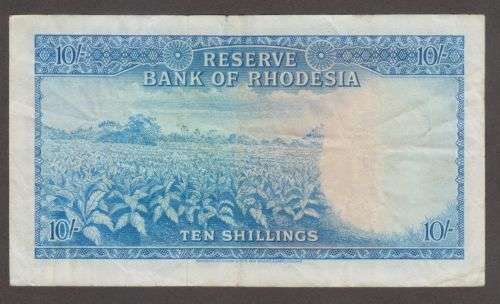 1964 RHODESIA QE II TEN SHILLINGS BANKNOTE