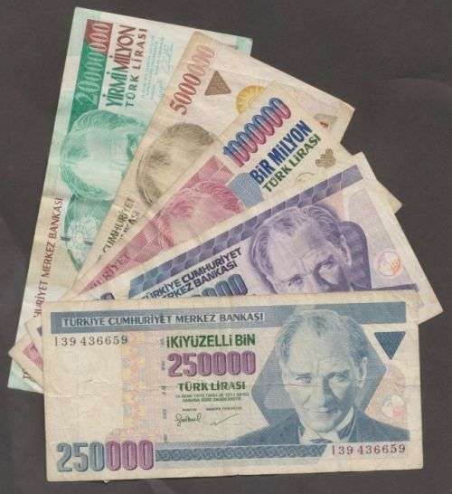 LOT OF TURKEY BANKNOTES UP TO 20 000 000