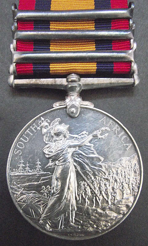 QSA 3 CLASPS KSA 2 CLASPS TO PRIVATE IN SOUTH WALES BORDERERS DANGEROUSLY WOUNDED AT KAREE SIDING