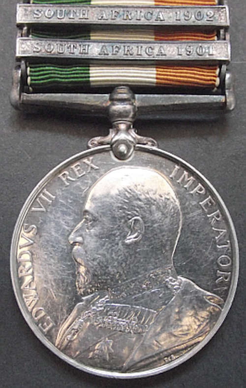 QSA 3 CLASPS KSA 2 CLASPS TO PRIVATE IN SOUTH WALES BORDERERS DANGEROUSLY WOUNDED AT KAREE SIDING