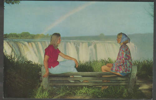 RHODESIA & NYASALAND VICTORIA FALLS COLOUR POSTCARD - MINT