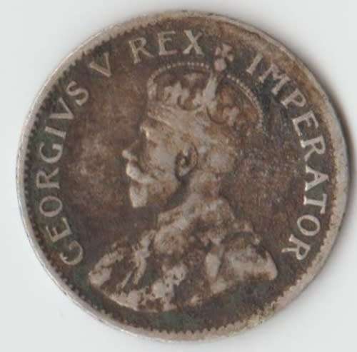 1924 UNION OF SOUTH AFRICA 3 PENCE SILVER TICKEY COIN