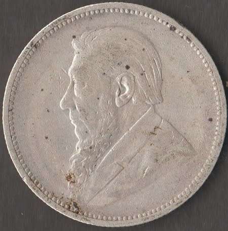 1895 ZAR 2 SHILLINGS SILVER COIN