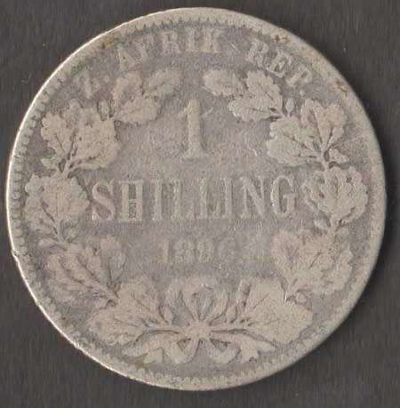 1896 ZAR ONE SHILLING SILVER COIN