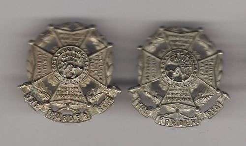 1881-1914 The Border Regiment White Metal Pair of Collar Badges