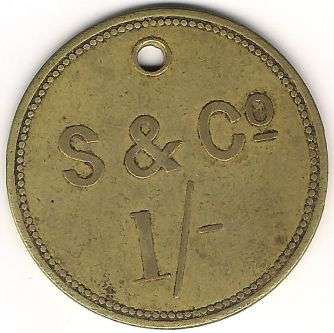 STRACHAN & CO 1 SHILLING 1/- TYPE 1 TOKEN