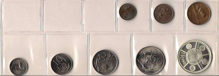 1974 RSA COMPLETE UNC COIN SET WITH SILVER R 1 !