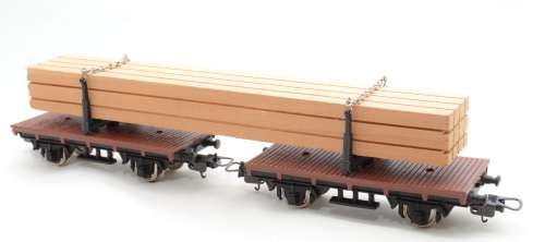 Lima twin flat wood wagon with load - HO