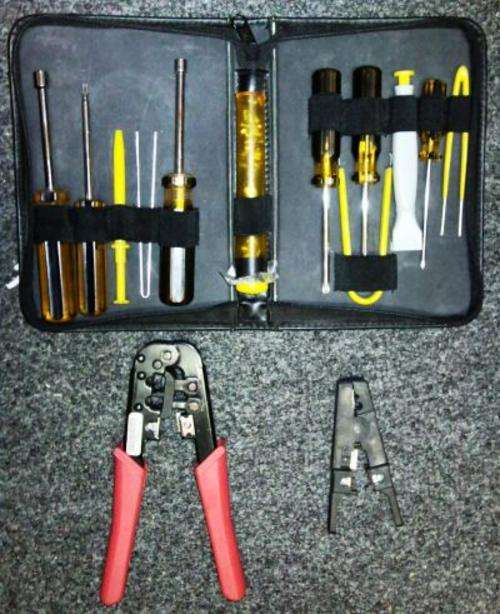 IT toolkit, crimping tool, wire stripper