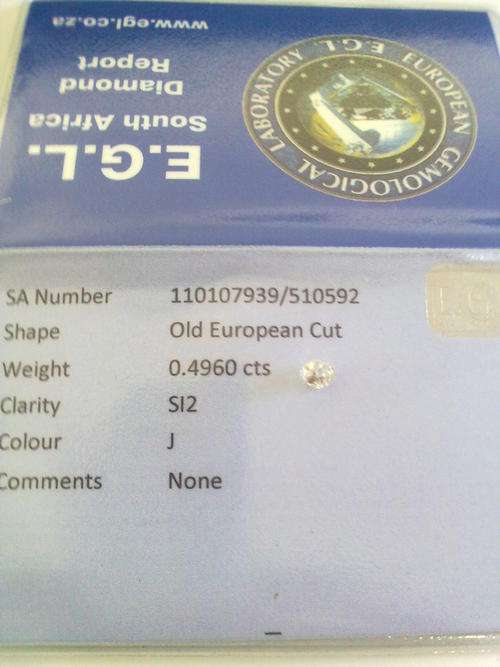 0.4960cts Old European Cut SI2 "J"