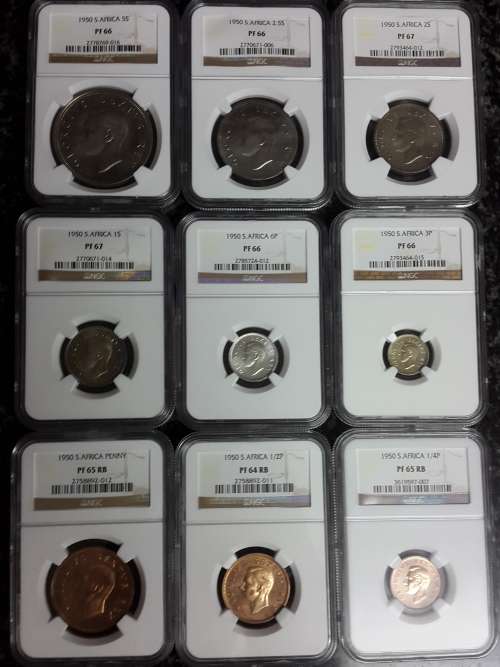1950 SA UNION SHORT PROOF SET GRADED BY NGC..... HIGH GRADES