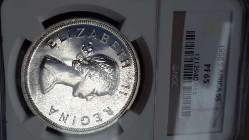 1958 SA UNION CROWN GRADED PF 65 BY NGC