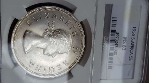 1956 SA UNION CROWN GRADED   MS63  BY NGC
