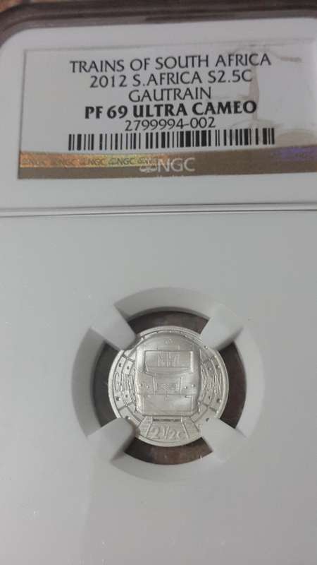 2012 RSA SILVER 2.5 CENTS  GAUTRAIN GRADED  PF 69 ULTRA CAMEO  BY NGC