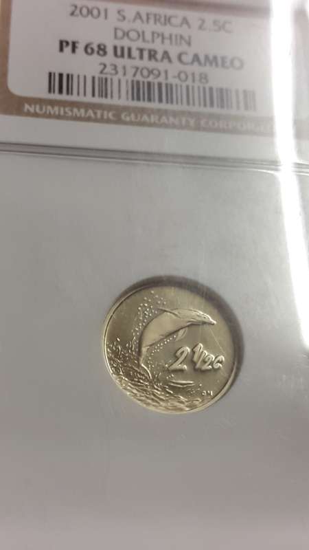 2001 RSA SILVER FLYPRESS TICKEY DOLPHIN   GRADED   PF 68 ULTRA CAMEO    BY NGC