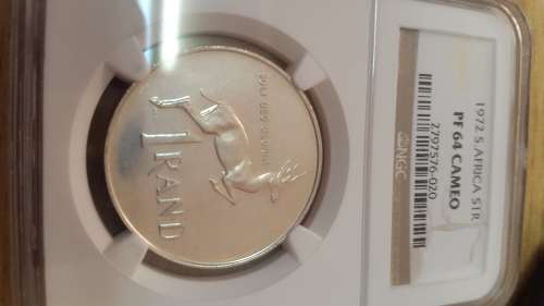 1972 RSA SILVER R1 GRADED PF 64 CAMEO    BY NGC
