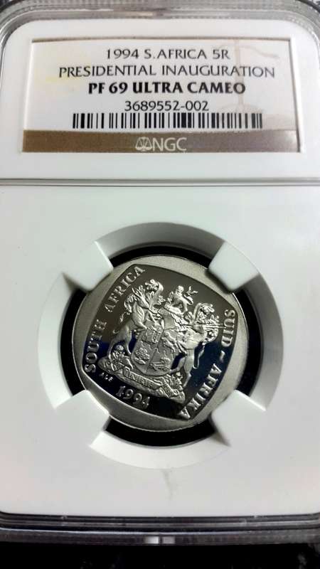 1994 RSA INAUGURATION  R5  GRADED PF 69 ULTRA CAMEO   BY NGC