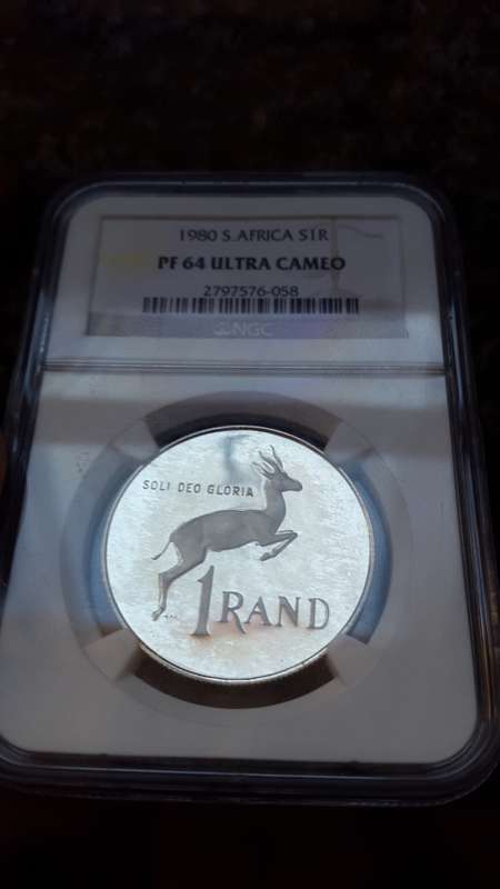 1980 RSA  SILVER R1  GRADED  PF 64 ULTRA CAMEO   BY NGC