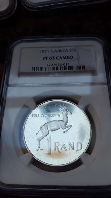 1971 RSA  SILVER R1  GRADED  PF 63 CAMEO   BY NGC