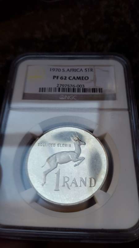 1970 RSA  SILVER R1  GRADED   PF 62 CAMEO  BY NGC