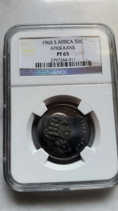 1965 RSA 50 CENTS  GRADED  PF 65  BY NGC
