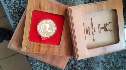 2008 KRUGERRAND LAUNCH SET. 110 YEAR ANNIVERSARY OF KRUGER NATIONAL PARK. 1 OZ PROOF KRUGERRAND WITH
