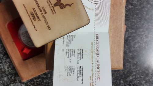 2008 KRUGERRAND LAUNCH SET. 110 YEAR ANNIVERSARY OF KRUGER NATIONAL PARK. 1 OZ PROOF KRUGERRAND WITH