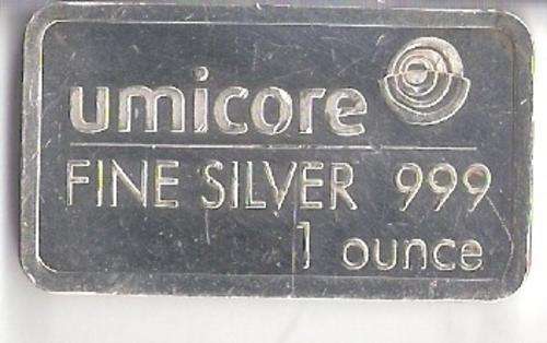 INVEST IN SILVER BULLION-999 FINE (PURE) SILVER BAR AS PER SCAN- 1 OUNCE