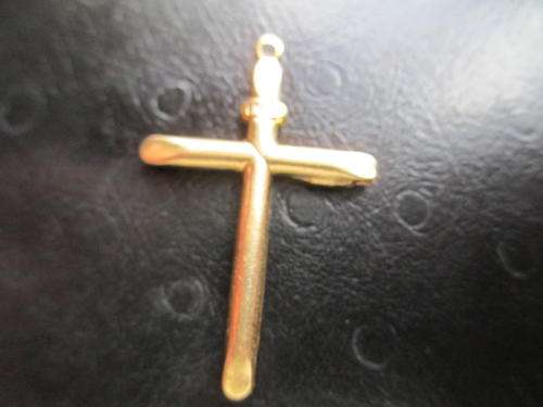 LARGE SOLID GOLD CROSS PENDANT 39MM LENGHT