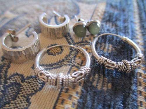 ANTIQUE JADE EARINGS PLUS OTHERS AS PER PICS. ALL SOLID STERLING SILVER