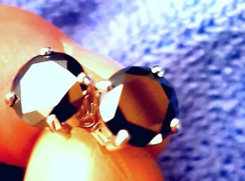Stunning 3.2 ct Black Diamond earings. Relist because of non pmt