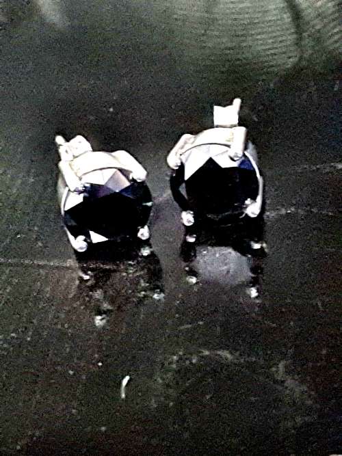 Stunning 3.6  black diamond earings set in Argentium R50 000 ERV