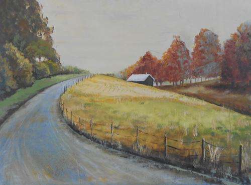 OIL PAINTING ORIGINAL NEW RON DOWNS FIELD SHED