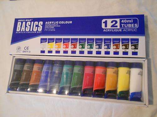 PAINT SET ACRYLIC ---- NEW------ 12 COLOURS in 40 ML convenient tubes