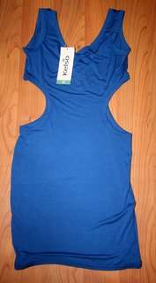 Kelso - Royal Blue Tee-Shirt Mini Dress - Size 12