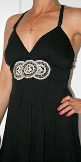 Kelso-Black beaded Racer back top - Size 14