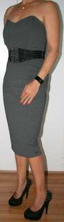 Guess - Grey Stapless "Grace Kelly" Dress - Size Large