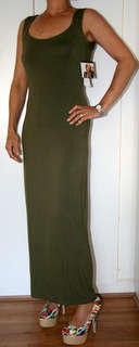 House of Dereon  - Green Racerback Long Dress  - Medium
