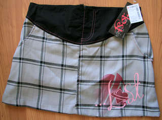 Lost - Grey and Black Tartan mini skirt size small