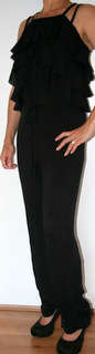 Free2bU - Black Cotton Strappy Jump Suit - size 14
