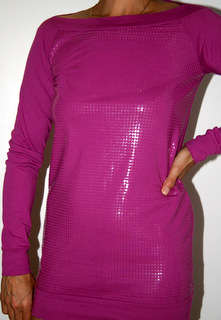 !!!!!  SALE !!!   EckoRed - Light Purple Sequinned Long sleeved Tee Shirt -  Size - Small