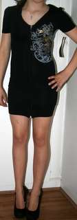 Bad Girl - Black Hooded Mini Dress - size X Small